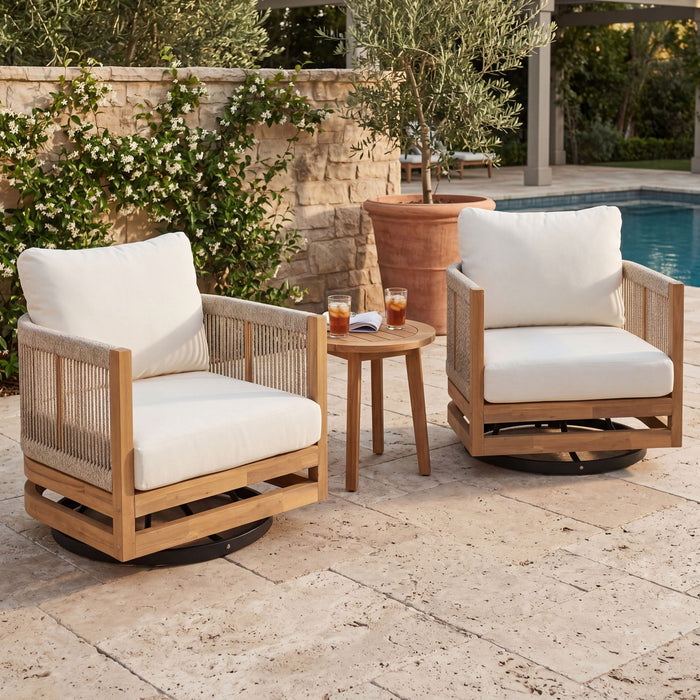 Outdoor Swivel Base Chair & Cushions