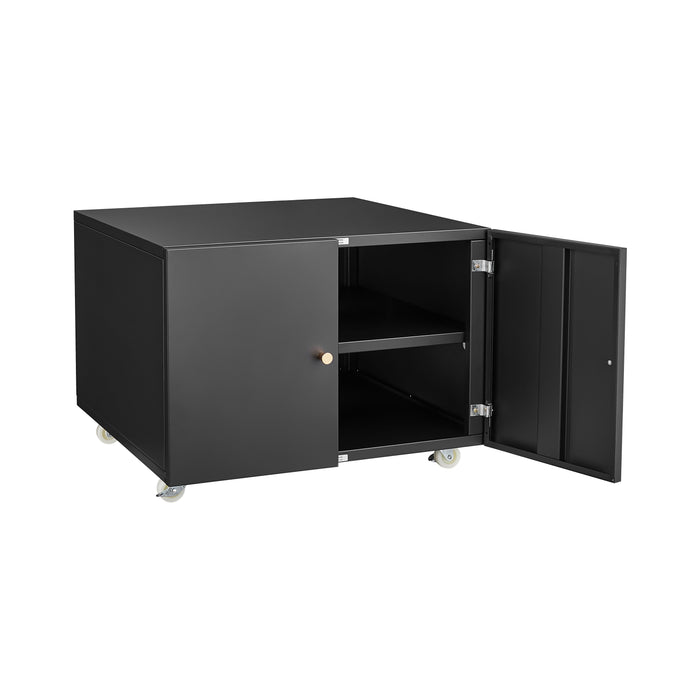 Office Furniture Copier Cabinet 2 Door Steel Copier Stand Mobile Pedestal File Printer Stand - White