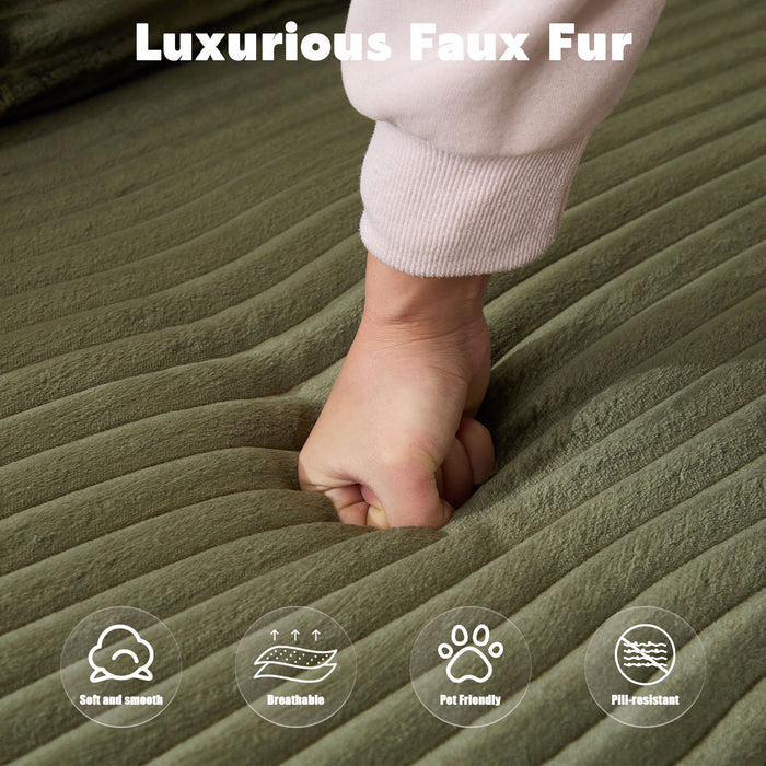 Compression Sectional Couch With Comfy Chaise, Boneless L Shape Sofa With Deep Seat