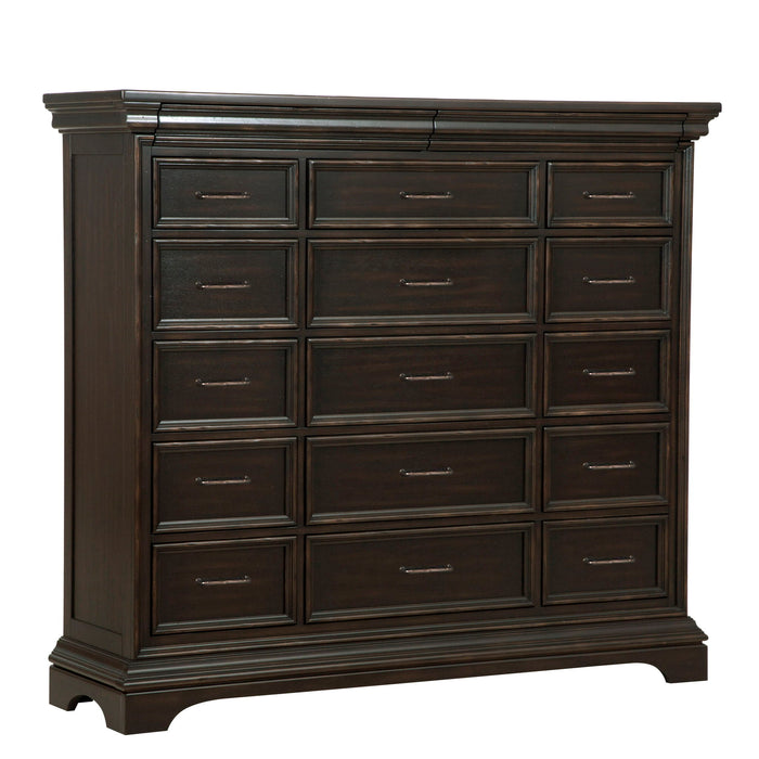 Caldwell - 17 Drawer Master Chest - Deep Brown