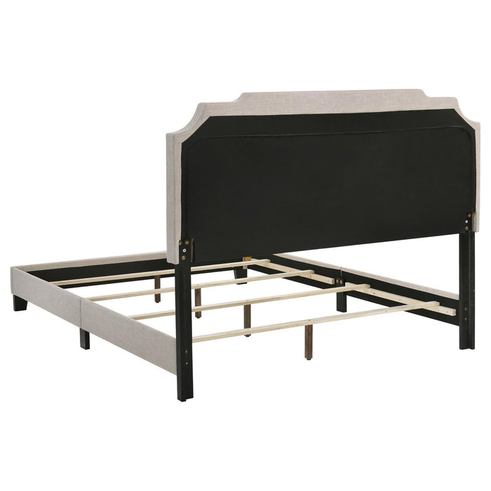 Panel Bed With Nailhead Trim, Upholstered Headboard