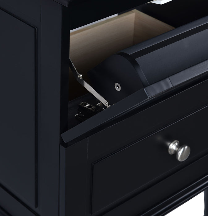 Bathroom Vanity Cabinet With Ceramic Sink Combo Set, Frame Modern Bathroom Storage Cabinet With 2 Drawers - Black