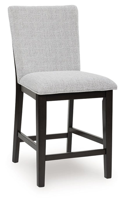 Neymorton - Upholstered Barstool (Set of 2) - Dark Grayish Brown