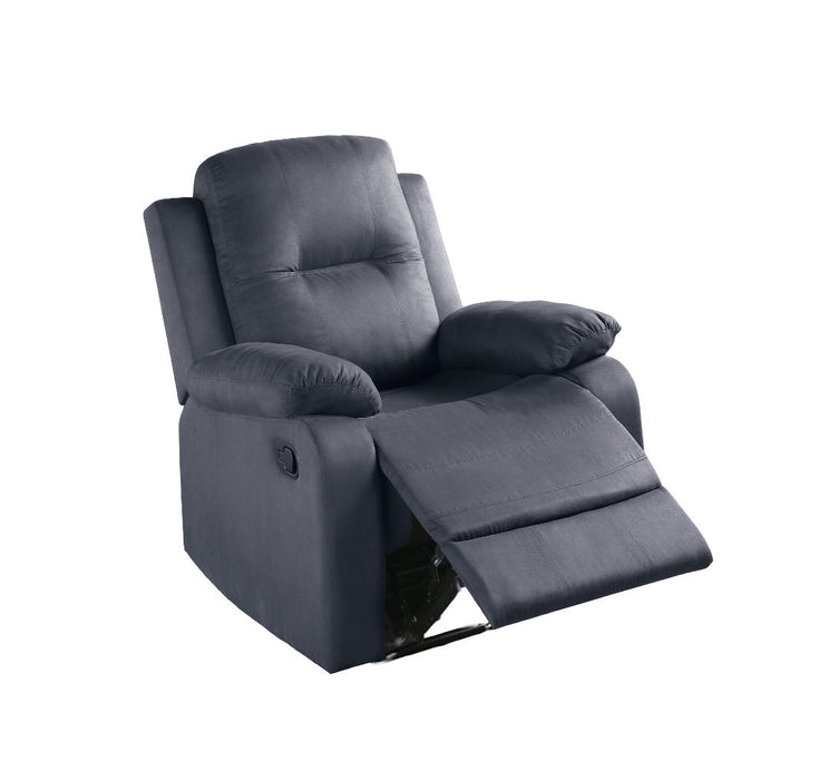 Elegant Modern Ebony Color Microfiber Motion Recliner Chair Couch Manual Motion Plush Armrest Tufted Back Living Room Furniture