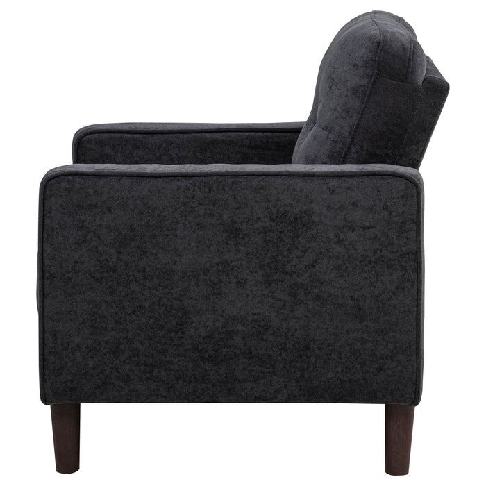 Bowen II Fabric Upholstered Track Arm Chair Steel Grey