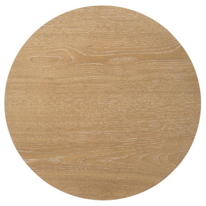 Ottowa - Round Wood Table With Shelf