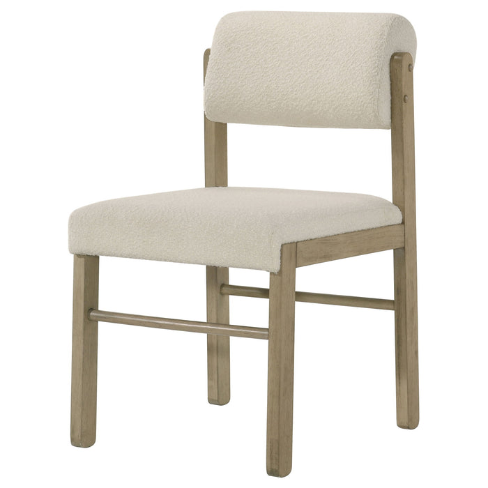 Kehoe Upholstered Dining Side Chair Cream and Natural Oak (Set of 2)