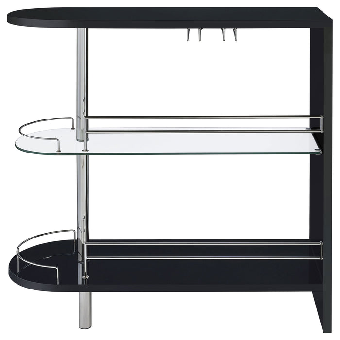 Karinna - 2 Tier Home Bar Table With Shelf - Silver