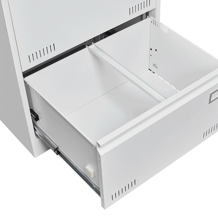 Filing Cabinet Lateral File Cabinet 3 Drawer, White Filing Cabinets With Lock, Locking Metal File Cabinets Three Drawer Office Cabinet For Legal/Letter/A4/F4 Home Offic
