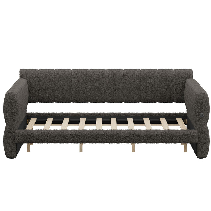 Upholstered Platform Bed With USB Charging