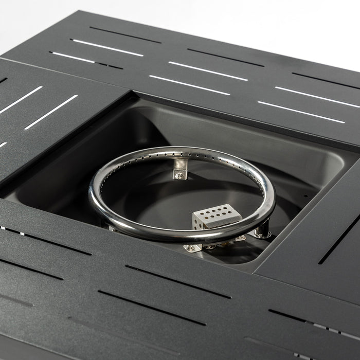 34" Propane Gas Fire Pit Table, 50000 Btu Rectangular Steel Fire Pit For Outside Patio Deck Garden Courtyard - Black