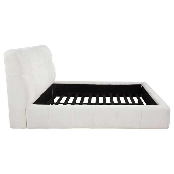 Nollet 48-inch Upholstered Eastern King Platform Bed Cream