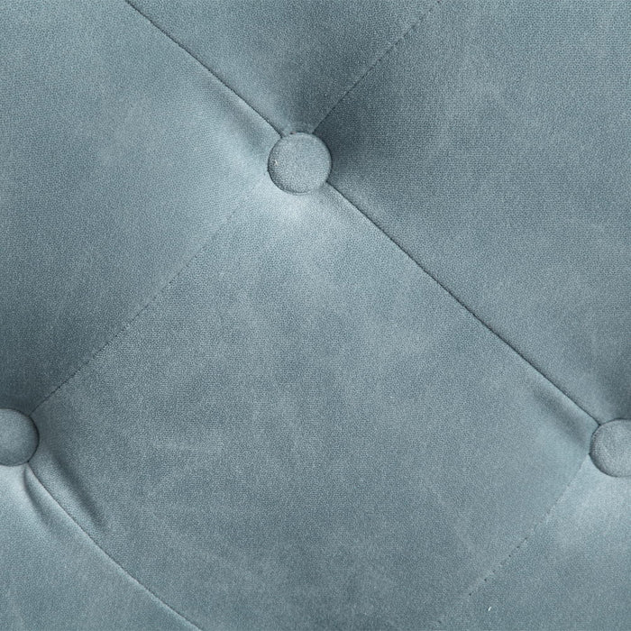 Zerah - Sectional Sofa With 7 Pillows - Dusty Blue Fabric