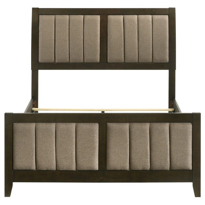 Wilkes 51-inch Upholstered Full Bed Dark Cocoa