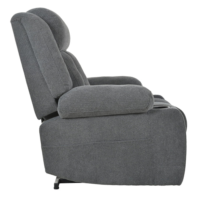 Power Lift Recliner Chair With Extended Footrest, Remote Control, Cup Holders, And Side Pockets