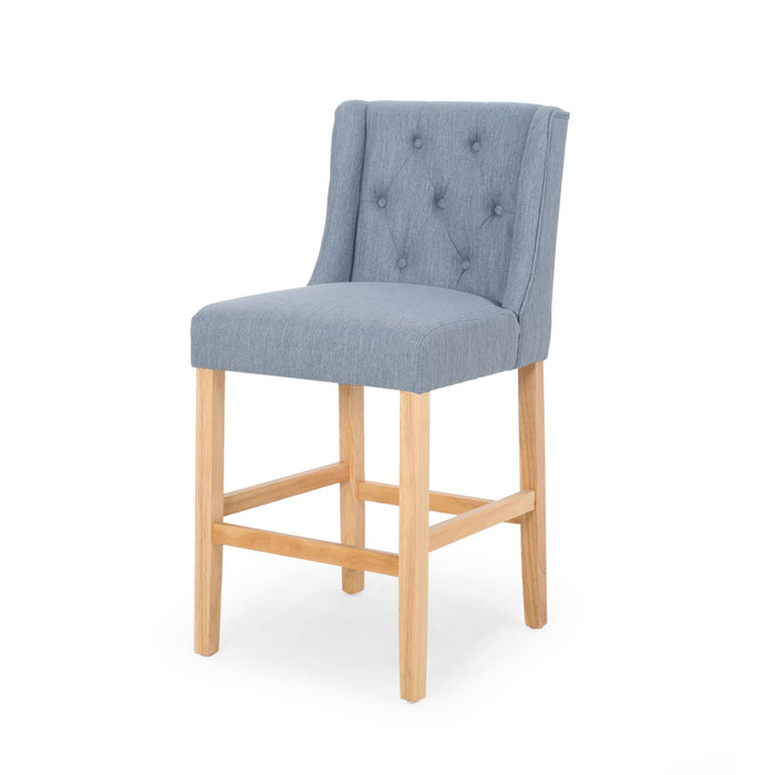 Vienna - Contemporary Fabric Tufted & Wingback Counter Stools (Set of 2)