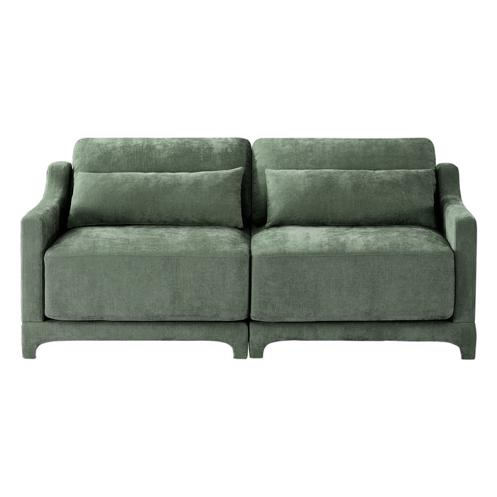 Elegant Sofa With Ergonomic Design And Lumbar Pillows