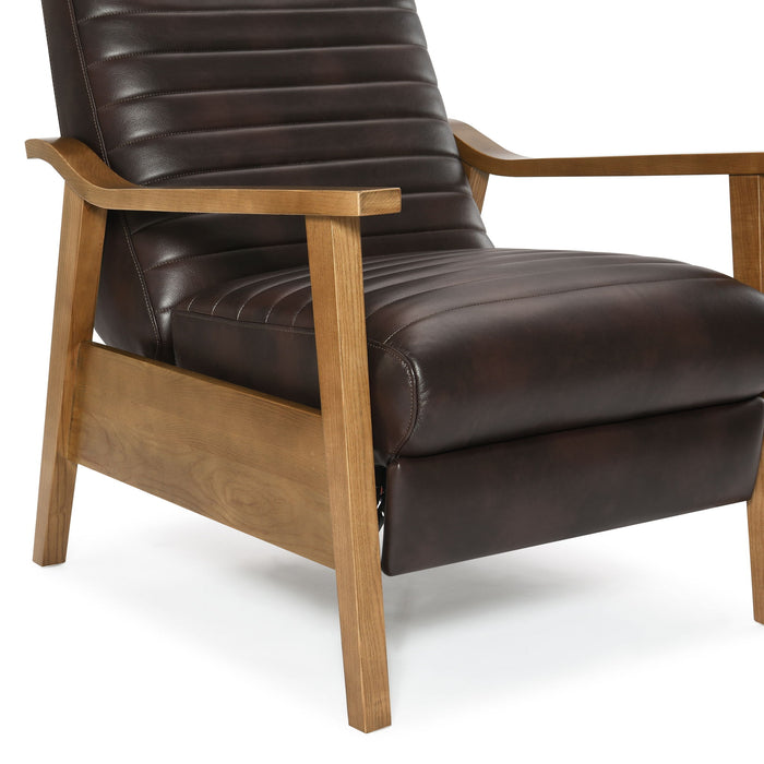 Asher - Modern Push Back Recliner With Wood Arms