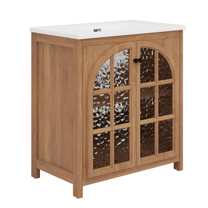 Vintage Farmhouse Bathroom Vanity With Ceramic Sink