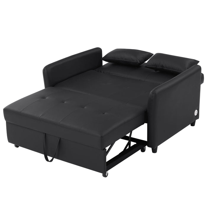Convertible Sleeper Bed, Adjustable Oversized Armchair With 3 USB Ports