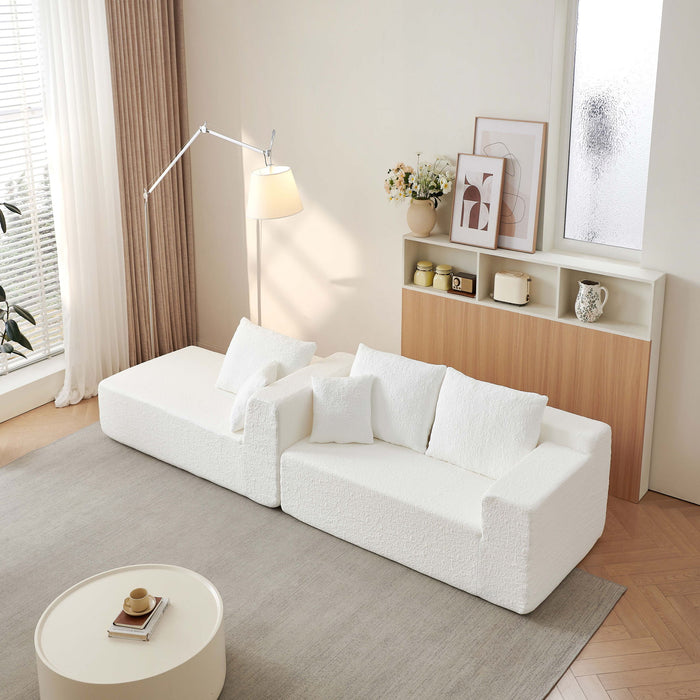 Modular Cloud Sectional Couch With L Shape Chaise, Deep Seat