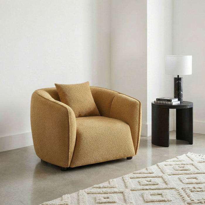 Aleisha Fabric Upholstered Accent Chair Mustard Yellow
