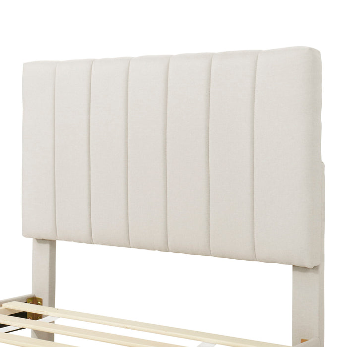 Upholstered Design Platform Bed With Trundle