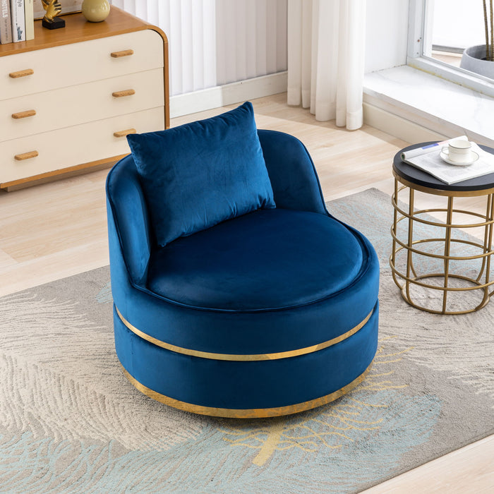360 Degree Swivel Over Sized Upholstered Barrel Chair