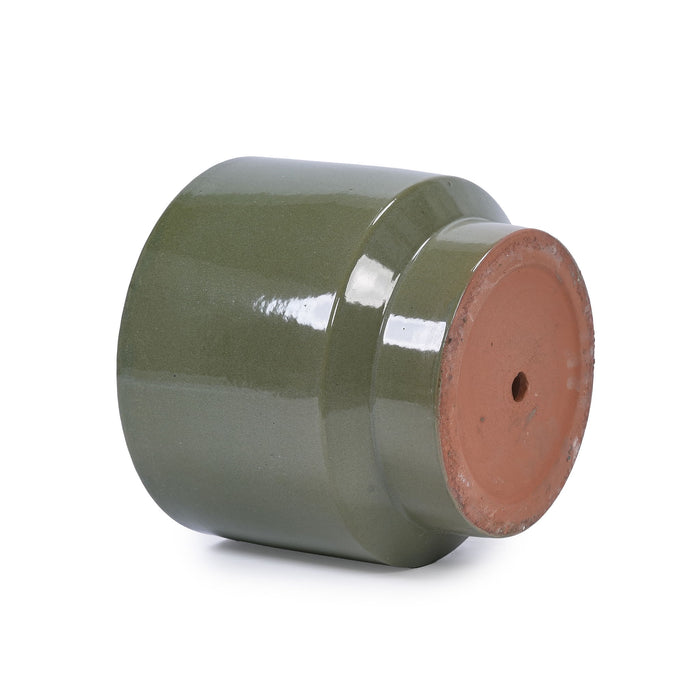 3 Pieces Ceramic Flowerpot, Planter For Patio, Garden Or Windowsills - Antique Light Green