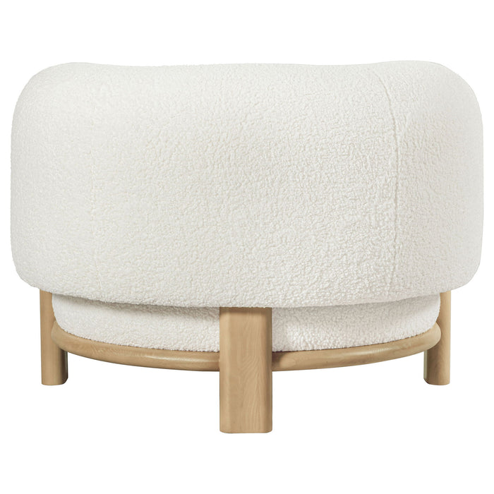 Lawler Upholstered Barrel Back Accent Chair Ivory and Natural