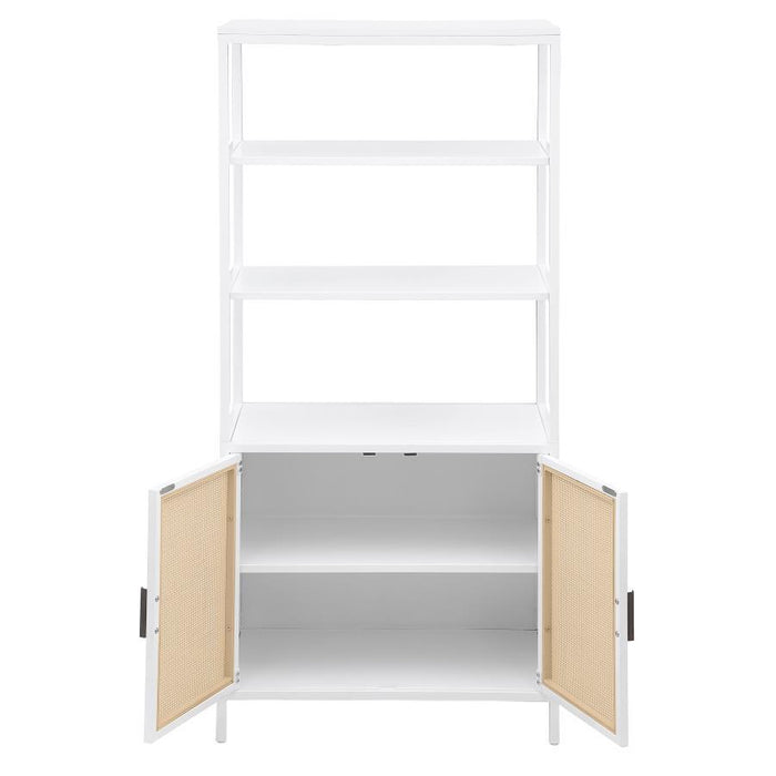 Amherst - 3-Shelf Radio Weave Cane Metal Accent Cabinet