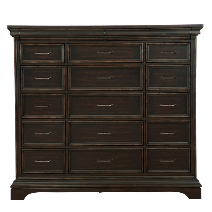 Caldwell - 17 Drawer Master Chest - Deep Brown