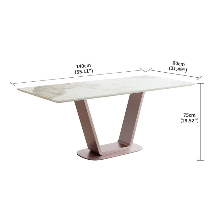 Pandora Carbon Steel And Red Copper Dining Table With Rock Plate - Heavy Duty (Excluding Chairs)