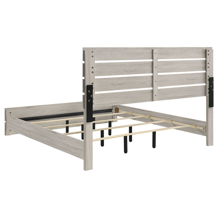 Brantford Wood Eastern King Panel Bed Coastal White