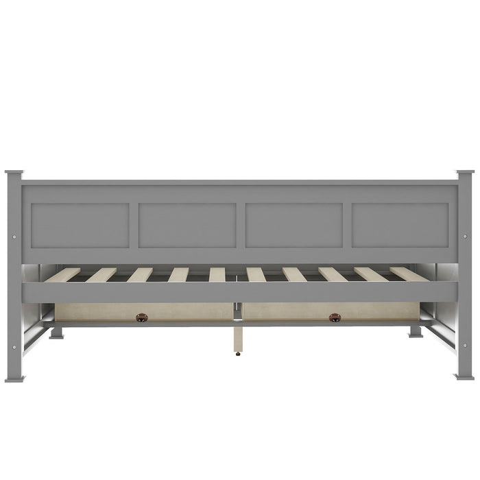 Modern Daybed With 2 Large Drawers, X Shaped Frame