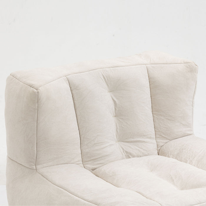 Modern Indoor Fluffy Bean Bag Chair With Memory Foam And Ottoman, Super Soft