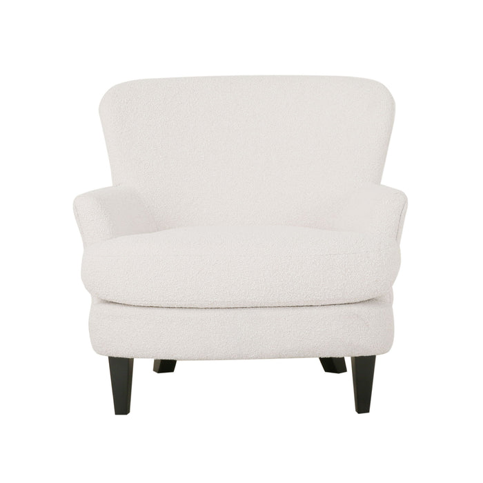 Boucle Fabric Upholstered Living Room Set With Tapered Legs - Cream - Cream