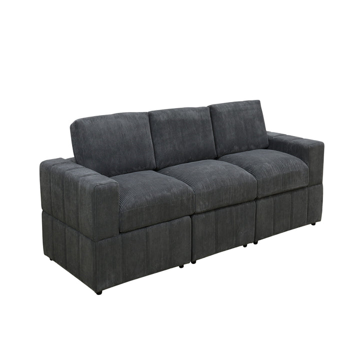 Oversized Modular Sectional Sofa 3 Piece Set For Living Room - Dark Gray