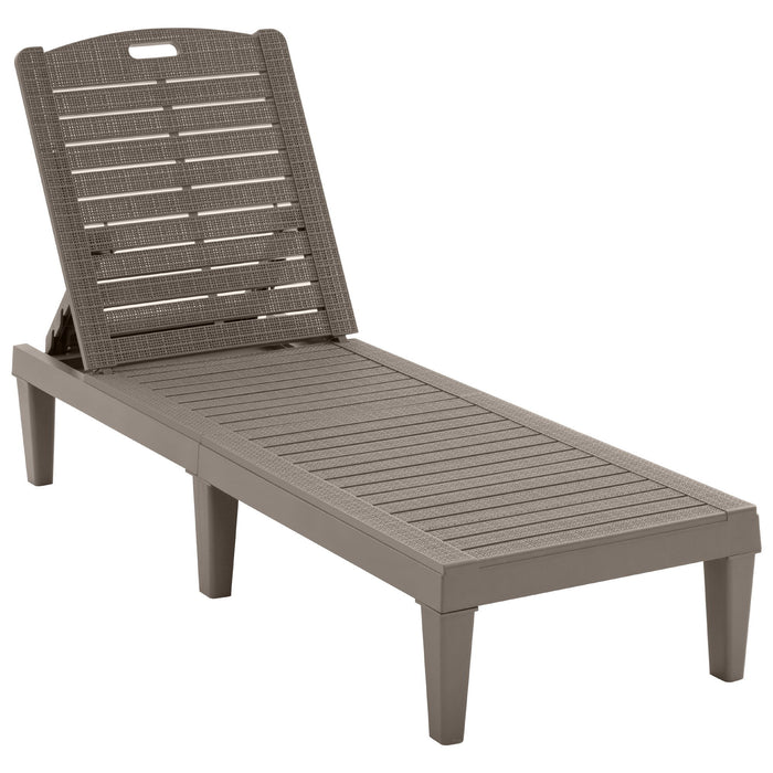 2 Piece Outdoor Chaise Lounges With Adjustable Backrest
