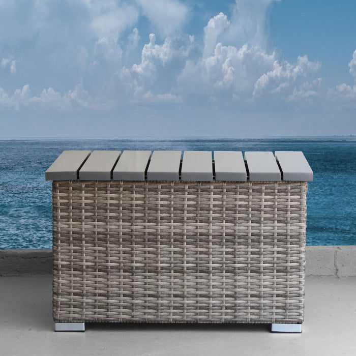 Wicker Sectional Sofa With Cushions And Table