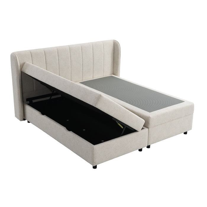 Adonia - Eastern King Storage Bed With Mattress Included - Beige