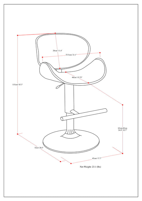 Marana - Multifunctional Handcrafted Bentwood Adjustable Swivel Bar Stool