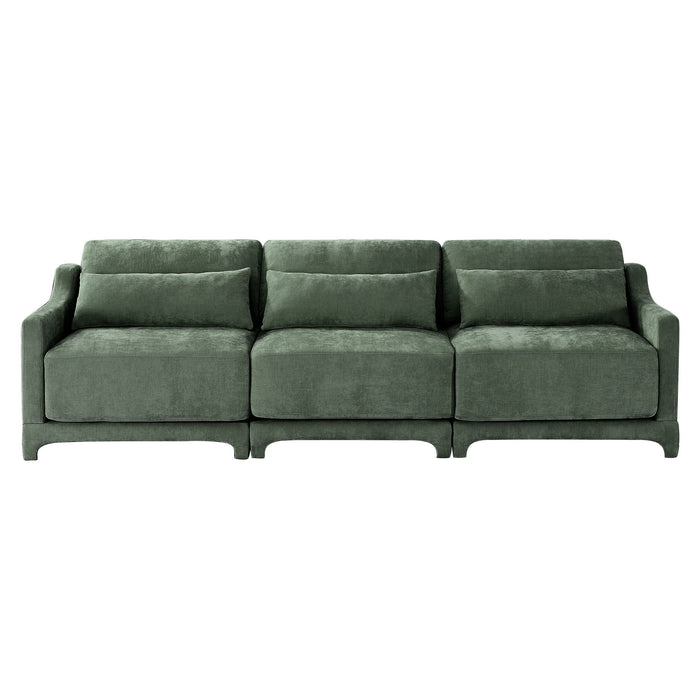 Elegant Sofa With Ergonomic Design And Lumbar Pillows