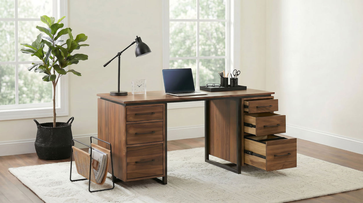 Berhalter 6-Drawer Double Pedestal File Computer Desk