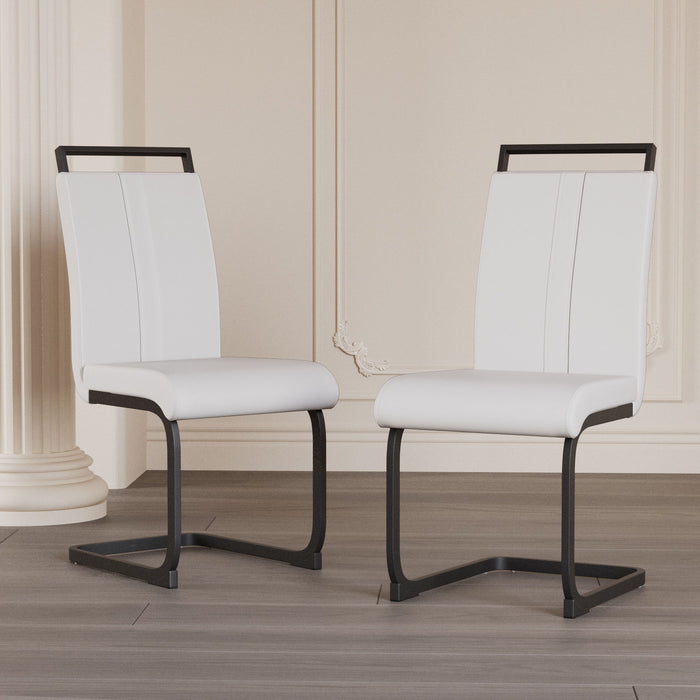 Modern Dining Chairs With High Back Upholstered Design Metal Legs