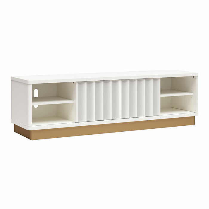 Rene - Scalloped TV Stand For TVs Up To 65" - White