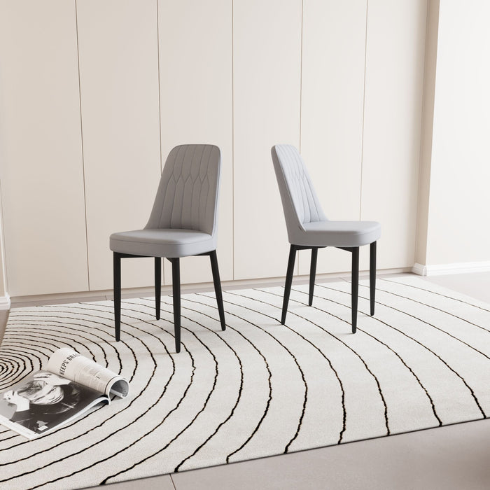 Modern Dining Chair With Cushions And Metal Legs