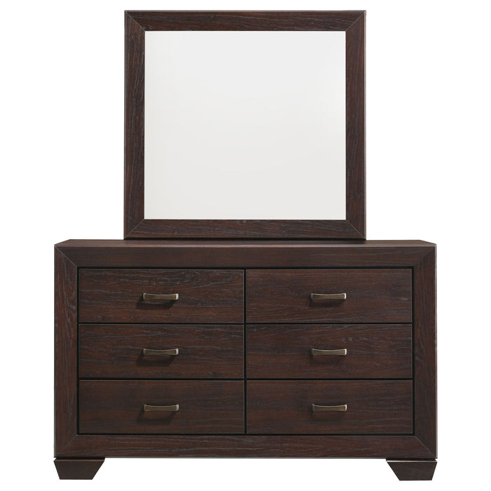 Holmgren - 6 Drawer Dresser With Mirror - Dark Coffee