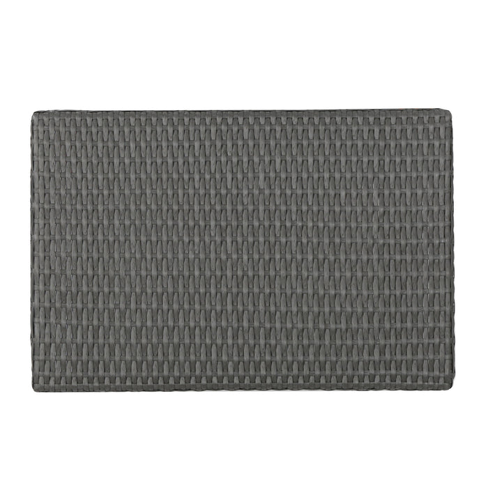 Outdoor Wicker Table With Rectangular Tabletop - Gray