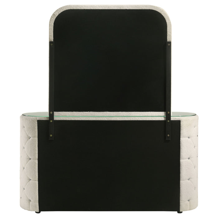 Sonya 6-drawer Upholstered Bedroom Dresser with Mirror Ivory